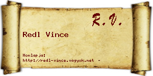 Redl Vince névjegykártya